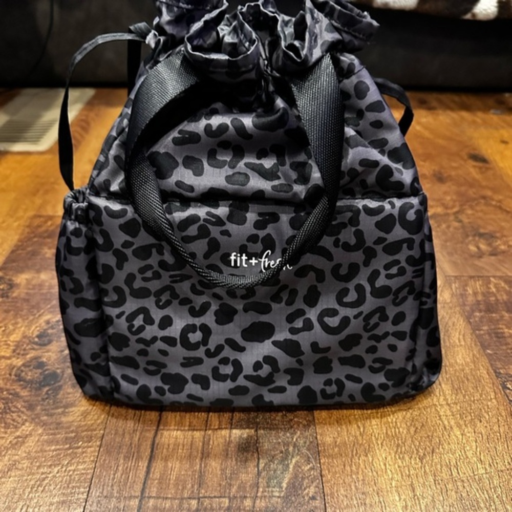 Black Leopard Print Women's Bag